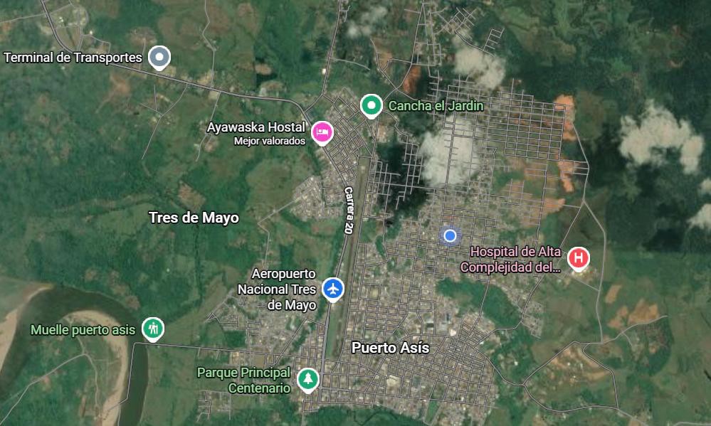 Mapa de cobertura de Colredes en Puerto Asís